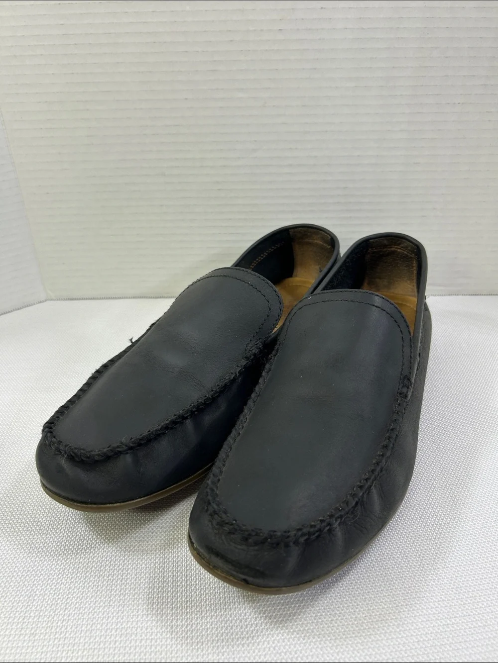 Frye Men’s Black Leather Driver Loafers Moc Toe Slip On Shoes Size 10
